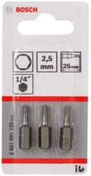 Bosch Tartozékok - HEX2, 5 bitkészlet, hossza 25 mm, 3 db 2607001720 (2607001720)