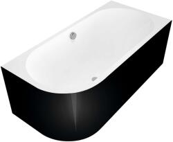 Polysan Monolith - Astra R aszimmetrikus fürdőkád, 1600x750x600 mm, jobbra, fehér/fekete 34611MB (34611MB)