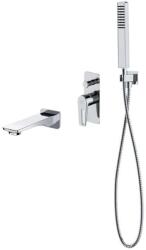 Cersanit Mille - Fürdőszobai mixer rejtett beépítéshez, 3 lyukú beépítéshez, testtel, tartozékokkal, krómozott S952-037 (S952-037)