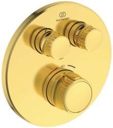 Ideal Standard CeraTherm Navigo - Termosztatikus, rejtett zuhanykeverő 2 készülékhez, Brushed Gold A7296A2 (A7296A2)