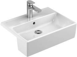 Villeroy & Boch Memento - Félig süllyesztett mosdókagyló túlfolyóval, 550 mm x 425 mm, fehér - Lyuk nélküli mosdókagyló 41335601 (41335601)