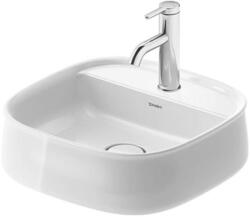 Duravit Zencha - Pultra szerelhető mosdókagyló 420x420 mm, túlfolyó nélkül, csapfurattal, DuraCeram, fehér 2374420071 (2374420071)