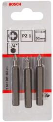 Bosch Tartozékok - PZ1 bitkészlet, hossza 51 mm, 3 db 2607001569 (2607001569)