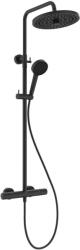 Ideal Standard Ceratherm T25+ - Zuhanyszett termosztáttal, átmérő 26 cm, 2 vízsugár, selyem fekete A8497XG (A8497XG)
