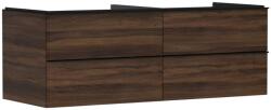 Hansgrohe Xelu Q - Mosdószekrény, 50x136x55 cm, 4 fiókos, sötét dió/matt fekete 54089670 (54089670)