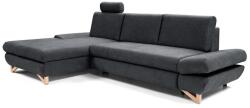 Laski Ágyazható, balos L-alakú kárpitozott sarokülőgarnitúra praktikus tárolóhellyel - AVESTA, antracit 8590828983866 (LK0006)
