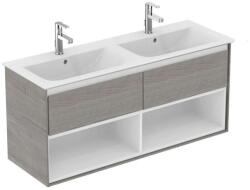 Ideal Standard Connect Air - Dupla mosdószekrény 1200 mm, szürke tölgy/matt fehér lakk E0829PS (E0829PS)