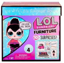 MGA Entertainment LOL Suprise Furniture Játékszett, Babával és Bútorokkal - B. B. Auto Shop