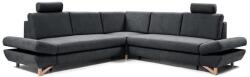 Laski AVESTA L-alakú, kihúzható kárpitozott sarokülőgarnitúra tárolóhellyel, antracit 8590828984290 (LK0016)