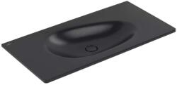 Villeroy & Boch Antao - Bútor mosdókagyló 100x50 cm, túlfolyó nélkül, keverőnyílás nélkül, CeramicPlus, Pure Black 4A76A3R7 (4A76A3R7)