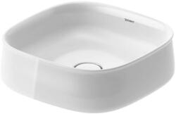 Duravit Zencha - Pultra szerelhető mosdókagyló 420x420 mm, túlfolyó nélkül, DuraCeram, WonderGliss, fehér 23734200791 (23734200791)