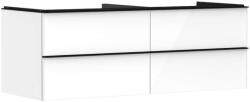 Hansgrohe Xelu Q - Mosdószekrény, 50x136x55 cm, 4 fiókos, fényes fehér/matt fekete 54086670 (54086670)