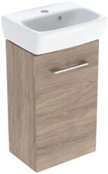 Geberit Selnova Square - Szekrény mosdókagylóval, 36x65x25 cm, 1 ajtó, L/P, hickory diófa 502.744. 00.1 (502.744.00.1)