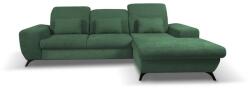 Laski ALTA jobb oldali, L-alakú, ággyá nyitható kárpitozott sarokülőgarnitúra tárolóval, zöld 8590828983743 (LK0002)
