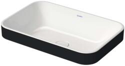 Duravit Happy D. 2 Plus - Mosdótál, süllyesztett, 600x400 mm, túlfolyó nélkül, WonderGliss, fehér/antracit matt 23596061001 (23596061001)