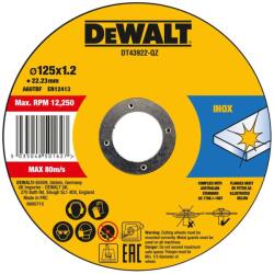 DEWALT Tartozékok - Vágókorong készlet rozsdamentes acélhoz, 125x1, 2 mm, 10 db DT43922 (DT43922)