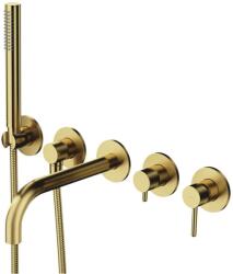 Omnires Y - Fürdőszobai mixer rejtett beépítéshez, 5 lyukú beépítéshez, testtel, tartozékokkal, csiszolt sárgarézből Y1237-1BSB (Y1237-1BSB)