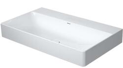 Duravit DuraSquare - Mosdópult, 800x470 mm, túlfolyó nélkül, keverőnyílás nélkül, DuraCeram, WonderGliss, fehér 23538000791 (23538000791)