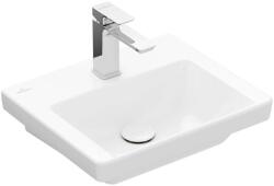 Villeroy & Boch Subway 3.0 - Mosdókagyló bútorhoz 450x370 mm, túlfolyó nélkül, keverőfurattal, CeramicPlus, alpesi fehér 4370FLR1 (4370FLR1)