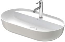 Duravit Luv - Pultra szerelhető mosdókagyló, 700x400 mm, túlfolyó nélkül, csapfurattal, WonderGliss, fehér/matt szürke 03807023001 (03807023001)