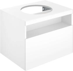 KEUCO Stageline - Mosdószekrény, 650x550x490 mm, mosdókagyló kivágással, világítással és USB csatlakozóval, fehér színben 32853300100 (32853300100)