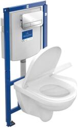 Villeroy & Boch O. novo - ViConnect falra szerelhető szett, WC és ülőke, DirectFlush, SoftClosing és nyomógombos E200, fényes króm 5660D201 (5660D201)