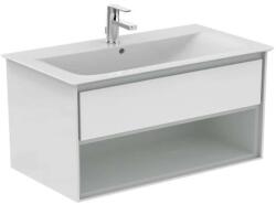 Ideal Standard Connect Air - Szekrény a mosdókagyló alatt, 1000x440x517 mm, fényes fehér/világosszürke matt E0828KN (E0828KN)
