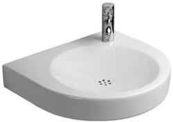 Duravit Architec - Akadálymentes mosdókagyló, 575x520 mm, túlfolyó nélkül, jobb oldali csapfurattal, WonderGliss, fehér 04435800081 (04435800081)