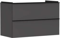 Hansgrohe Xelu Q - Mosdószekrény, 63x98x50 cm, 2 fiókos, matt szürke/matt fekete 54032670 (54032670)