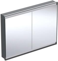 Geberit ONE - Tükrös szekrény LED világítással, 1200x900x150 mm, 2 ajtó, beépített, matt fekete színű 505.805. 00.7 (505.805.00.7)