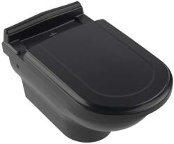 Villeroy & Boch Hommage - Falra szerelhető WC, CeramicPlus, Pure Black 6661B0R7 (6661B0R7)