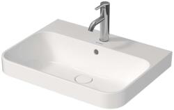 Duravit Happy D. 2 Plus - Mosdópult, 600x460 mm, túlfolyóval, csapfurattal, WonderGliss, fehér 23606000001 (23606000001)