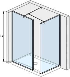 Jika Pure - Walk In Corner, 2 fal 684x2000 mm és 884x2000 mm, Jika Perla Glass kivitelezéssel H2684240026681 (H2684240026681)