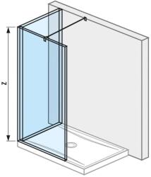 Jika Pure - Zuhanyfal Walk in L kétrészes 1400x900 mm, Jika Perla Glass, átlátszó üveg H2694260026681 (H2694260026681)