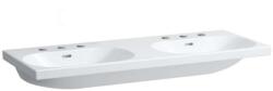 Laufen Lua - Dupla mosogató 46x120 cm, túlfolyóval, csapfuratokkal, LCC, fehér H8140814001081 (H8140814001081)