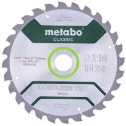 Metabo Tartozékok - Fűrészlap fához 216x30 mm, 28 fogú 628284000 (628284000)