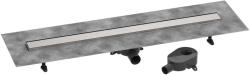 Hansgrohe RainDrain Go - Zuhanylefolyó 80 cm, kétoldalas ráccsal, csempe lerakáshoz, csiszolt rozsdamentes acél 56275800 (56275800)