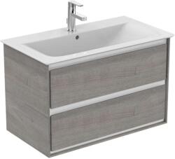 Ideal Standard Connect Air - Mosdószekrény 800x440x517 mm, 2 fiókos, dekor szürke tölgy/fehér matt E0819PS (E0819PS)