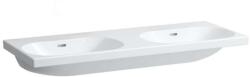 Laufen Lua - Dupla mosogató 46x120 cm, túlfolyóval, csapfurat nélkül, LCC, fehér H8140814001091 (H8140814001091)