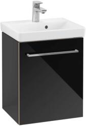 Villeroy & Boch Avento - Mosdószekrény, 430x514x352 mm, 1 ajtó, Crystal Black A88700B3 (A88700B3)