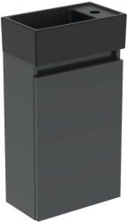 Ideal Standard Eurovit+ - Szekrény kézmosóval, 55x35x20 cm, 1 ajtós, sötét szürke/selyem fekete R0578TI (R0578TI)
