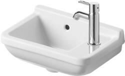 Duravit Starck 3 - Mosdókagyló 400x260 mm, túlfolyóval, jobb oldali csapfurattal, WonderGliss, fehér 07514000001 (07514000001)