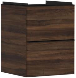 Hansgrohe Xelu Q - Mosdó szekrény, 63x48x50 cm, 2 fiókos, sötét dió/matt fekete 54022670 (54022670)