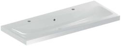 Geberit iCon - Dupla mosdókagyló 1200x480x160 mm, túlfolyóval, 2 csaptelepfurattal, KeraTect, fehér színű 501.837. 00.2 (501.837.00.2)