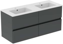 Ideal Standard Eurovit+ - Szekrény duplamosdóval, 55x120x44 cm, 4 fiókos, sötétszürke R0577TI (R0577TI)