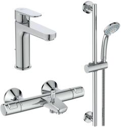 Ideal Standard CeraTherm - Zuhanyszett termosztáttal és mosdócsapteleppel, 3 vízsugár, króm BC984AA (BC984AA)