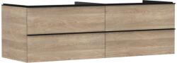 Hansgrohe Xelu Q - Mosdószekrény, 50x156x55 cm, 4 fiókos, natúr tölgy/matt fekete 54092670 (54092670)