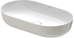 Duravit Luv - Pultra szerelhető mosdókagyló, 700x400 mm, túlfolyó nélkül, WonderGliss, fehér/matt szürke 03797023001 (03797023001)