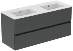 Ideal Standard Eurovit+ - Szekrény duplamosdóval, 55x120x44 cm, 2 fiókos, sötét szürke R0576TI (R0576TI)