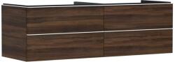 Hansgrohe Xelu Q - Mosdószekrény, 50x156x55 cm, 4 fiókos, sötét dió/matt fehér 54093700 (54093700)